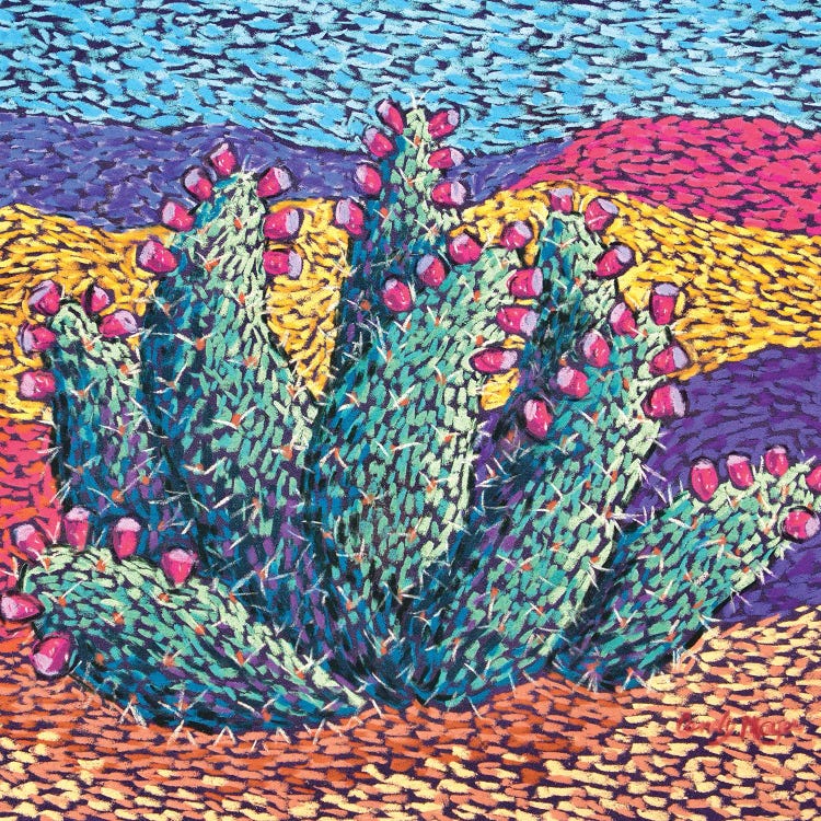 Bright cactus in Pastel