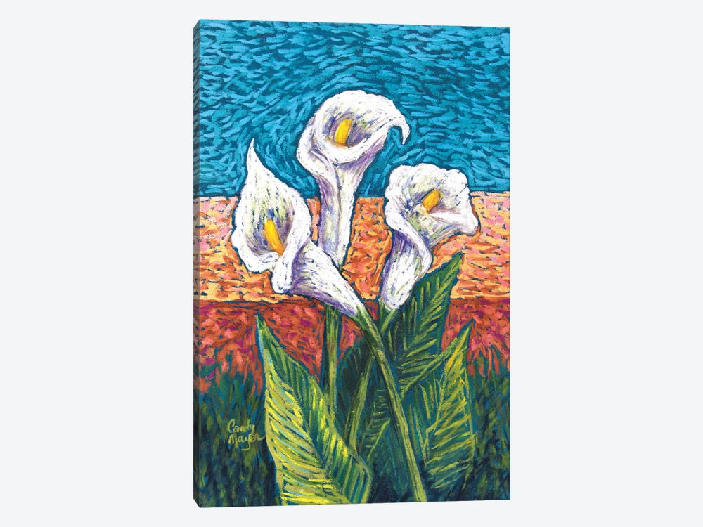 Calla Lilies in Pastel by Candy Mayer 1-piece Canvas Art Print
