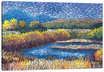 Fall on the River Canvas Art Print - Candy Mayer