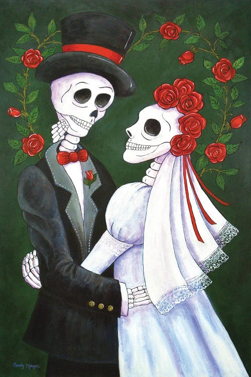 Bride and Groom with Roses by Candy Mayer wall art