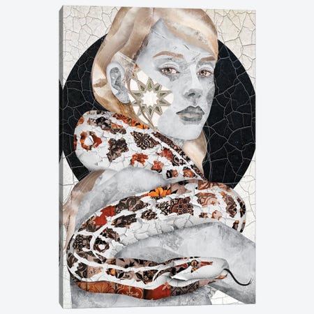 Snake With Friend Canvas Print #CMZ13} by Charlie Moon Art Print