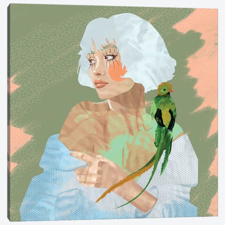 Quetzal With Friend Canvas Print #CMZ18} by Charlie Moon Canvas Print