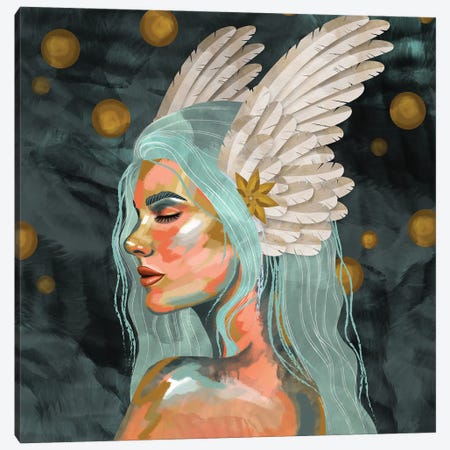 Wings Around Me Canvas Print #CMZ19} by Charlie Moon Art Print