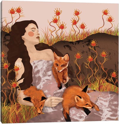 Foxy Lady Canvas Art Print - Charlie Moon
