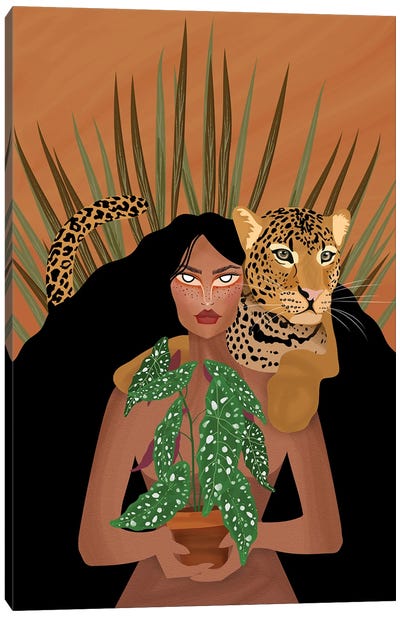 Leopard With Friend Canvas Art Print - Charlie Moon