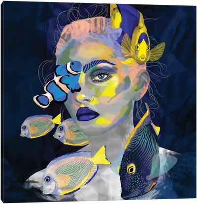 Fish Around Me Canvas Art Print - Charlie Moon