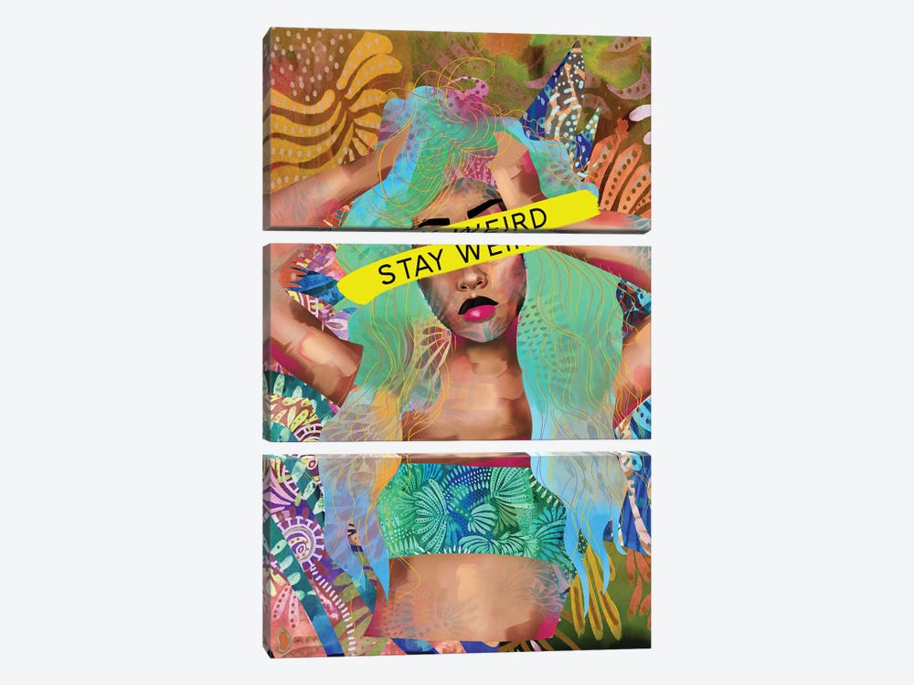Stay Weird by Charlie Moon 3-piece Canvas Wall Art