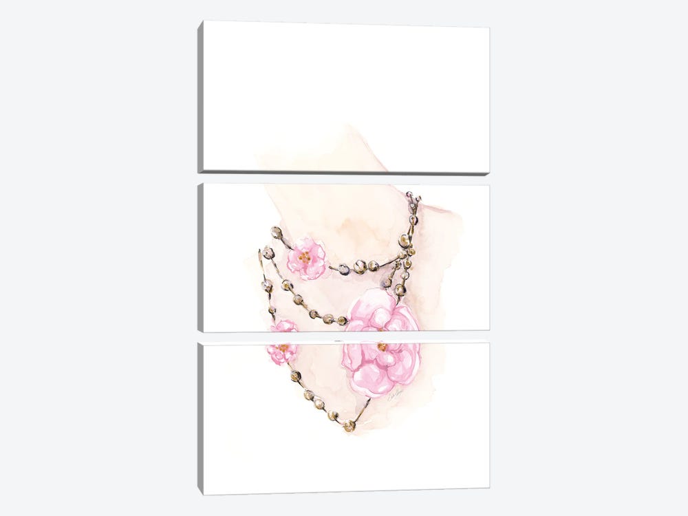 Bead Floral Necklace by Stella Chang 3-piece Canvas Art Print
