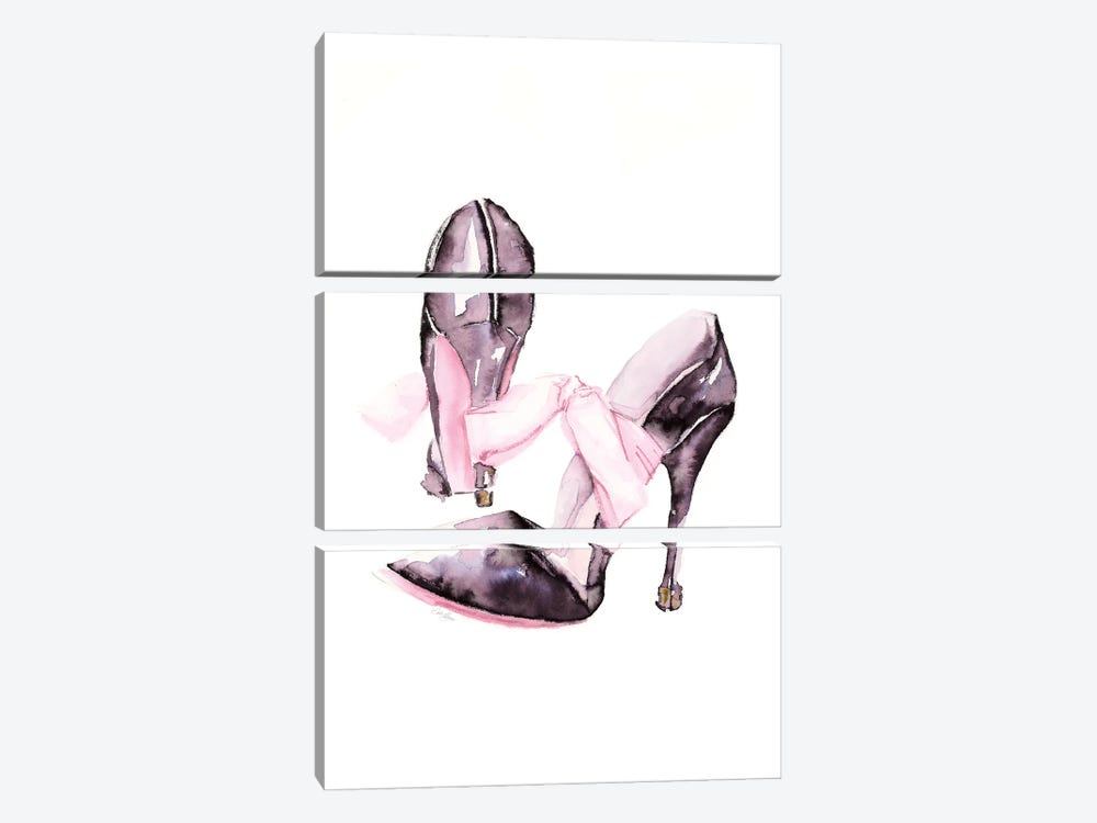 Bow Stilettoes by Stella Chang 3-piece Canvas Wall Art