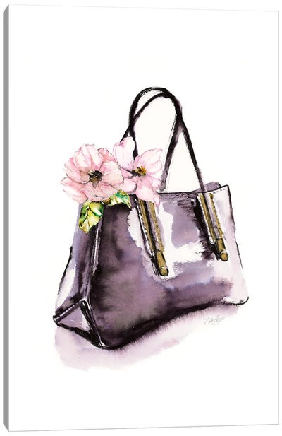 Handbag With Flower Canvas Art Print