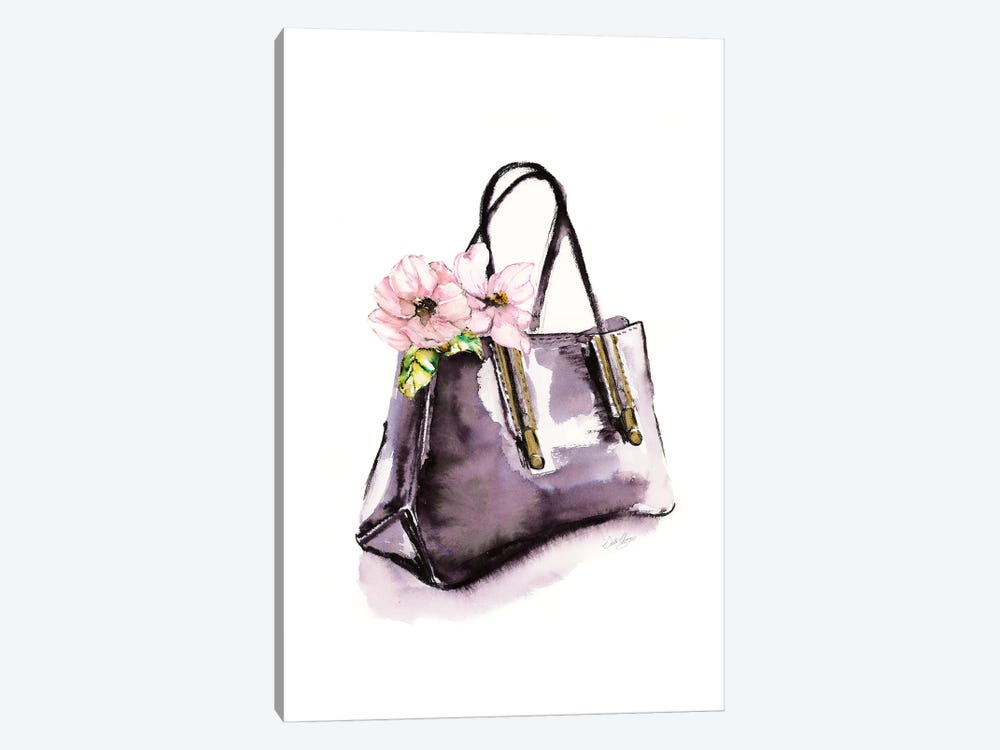 Handbag With Flower by Stella Chang 1-piece Canvas Artwork