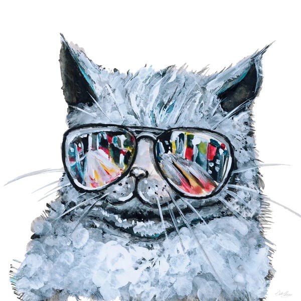 Canvas Print: Kitty With Shades by Stella Chang