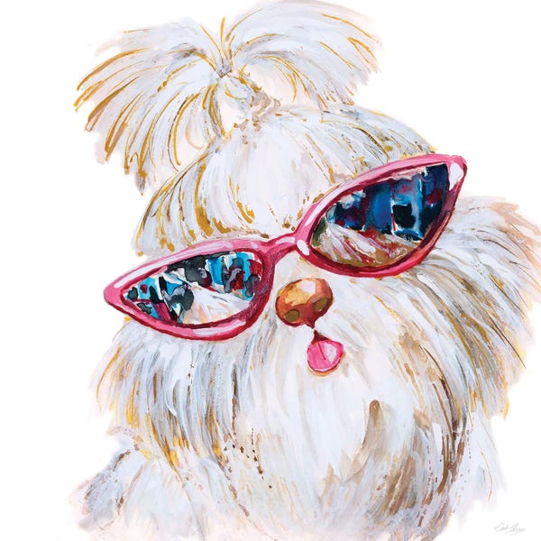 Canvas Print: Shi Tzu With Shades by Stella Chang