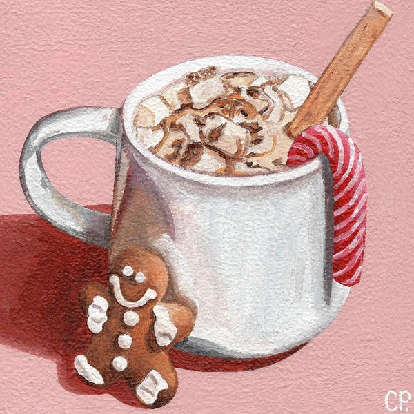 Canvas Print: Festive Hot Choc by Cansu Rossi