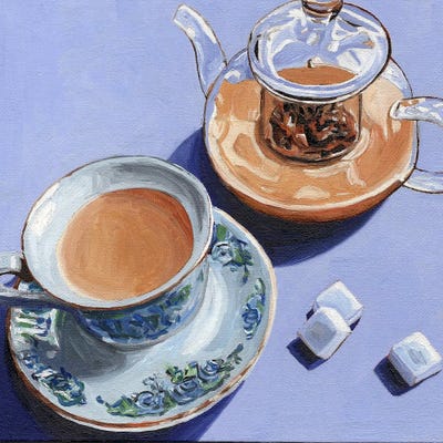 Teapot And Cup by Cansu Rossi canvas print
