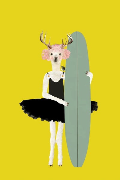 Ballet: Francine Holding A Surfboard by Caroline Keslassy