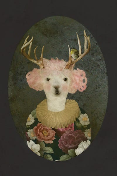 Francine Portrait- Dark Background by Caroline Keslassy framed wall art