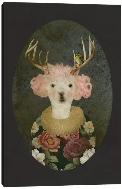Francine Portrait- Dark Background Canvas Art Print - Caroline Keslassy