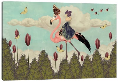 Look Up- Horizontal Canvas Art Print - Flamingo Art