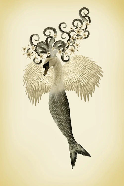 Swan-Maid Vintage by Caroline Keslassy wall art