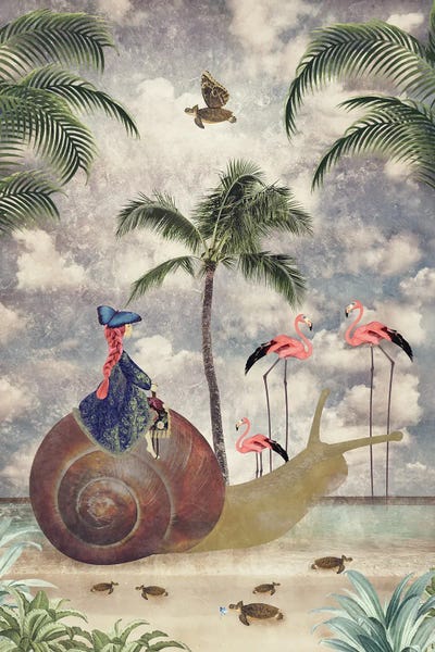 Large Modern Art - Canvas Prints: Take Your Time Vertical by Caroline Keslassy