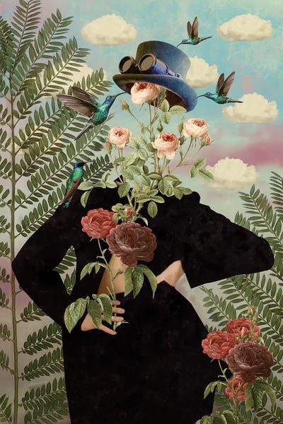 Large Modern Art - Canvas Prints: Wildflowers Vertical by Caroline Keslassy