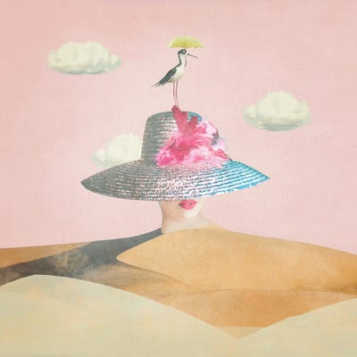 Lady In Pink by Caroline Keslassy framed wall art