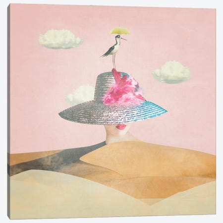 Lady In Pink Canvas Print #CNK46} by Caroline Keslassy Canvas Artwork