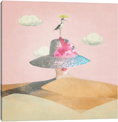 Lady In Pink Canvas Art Print - Caroline Keslassy