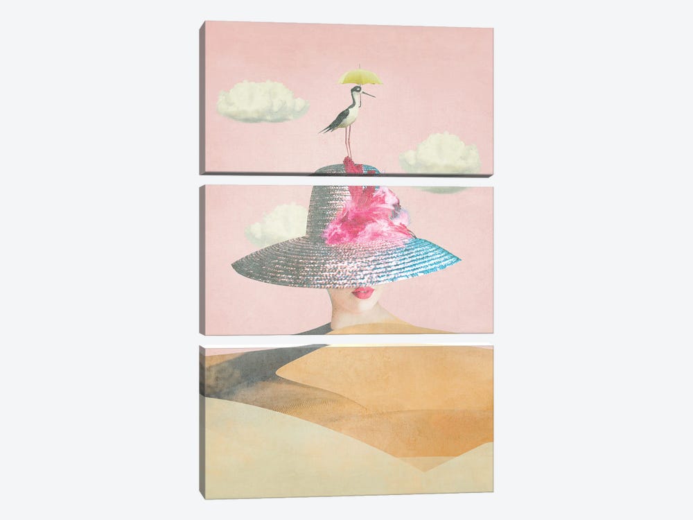 Pink Lady (Vertical) by Caroline Keslassy 3-piece Canvas Artwork