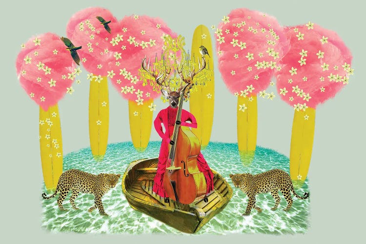 Cotton Candy On Yellow Surfboards by Caroline Keslassy canvas print