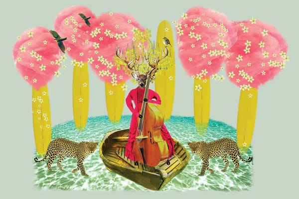 Rowboats: Cotton Candy On Yellow Surfboards by Caroline Keslassy