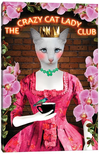Cat Lady Canvas Art Print - Caroline Keslassy
