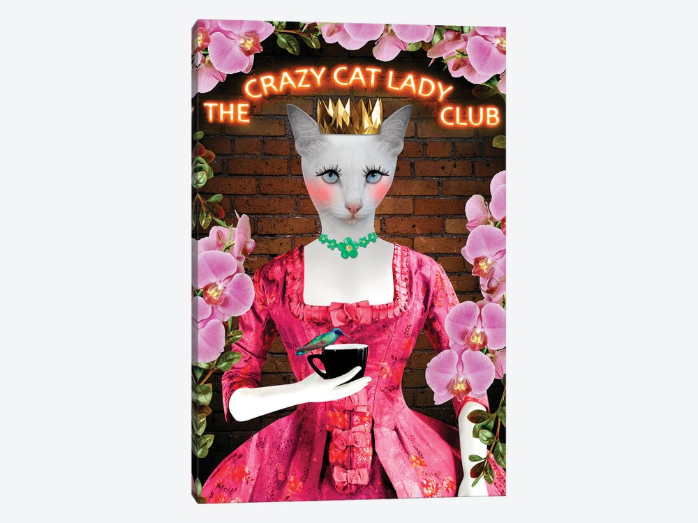 Cat Lady by Caroline Keslassy 1-piece Canvas Print