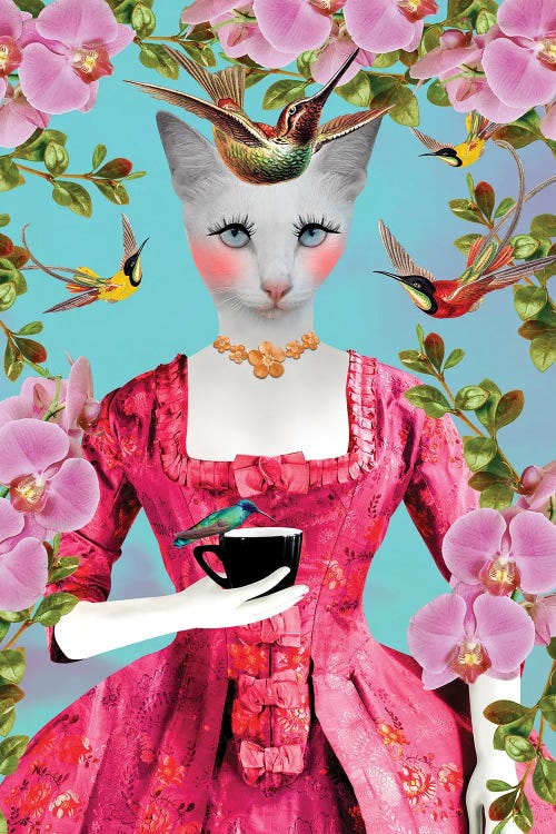 Cat Lady Spring Version by Caroline Keslassy wall art