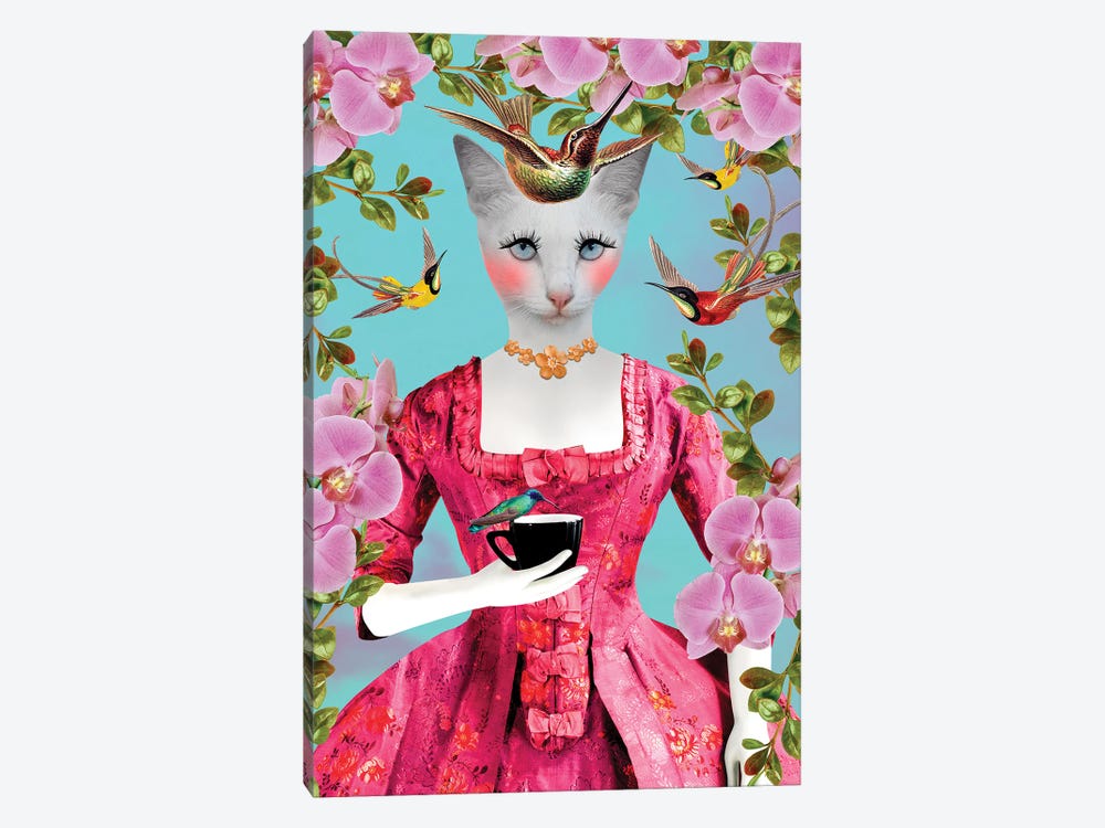 Cat Lady Spring Version by Caroline Keslassy 1-piece Canvas Art