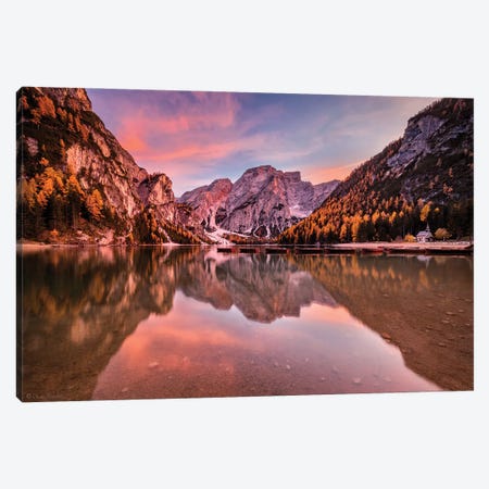 Captivating Dolomites (Braies, Italy) Canvas Print #CNS109} by Chano Sánchez Canvas Wall Art