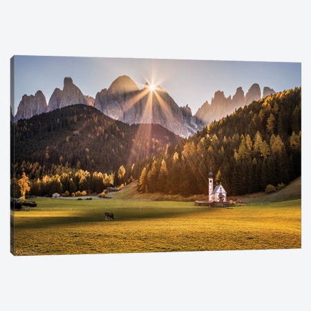 The First Light (Dolomites, Italy) Canvas Print #CNS120} by Chano Sánchez Canvas Artwork