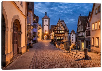 Medieval Fairytale (Rothenburg Ob Der Tauber, Germany) Canvas Art Print - Village & Town Art