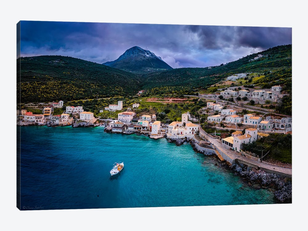 Over Turquoise Waters (Limeni, Greece) by Chano Sánchez 1-piece Art Print