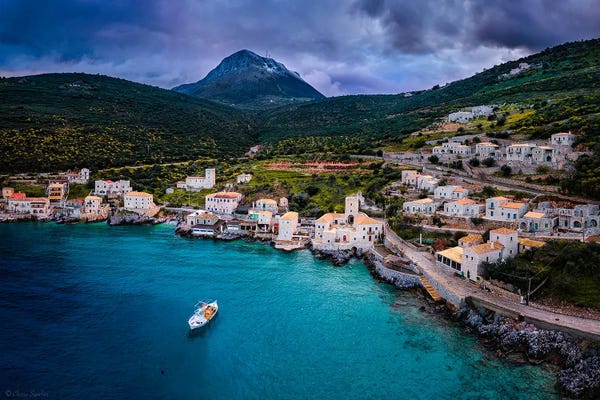 Chano Sánchez: Over Turquoise Waters (Limeni, Greece) by Chano Sánchez
