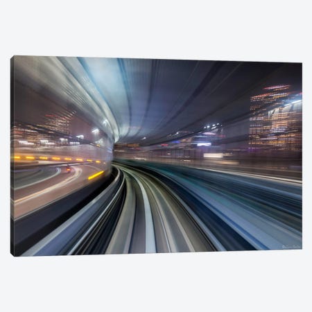 Train To The Future (Tokyo, Japan) Canvas Print #CNS161} by Chano Sánchez Canvas Art