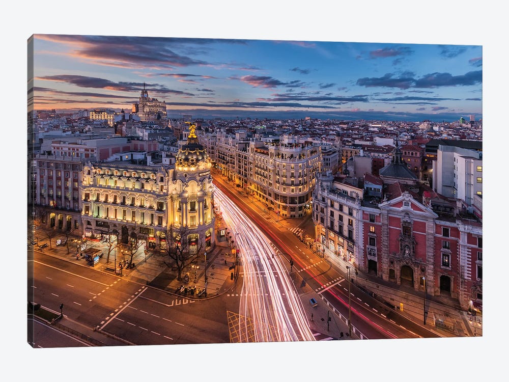 Capital Of The Night (Madrid, Spain) by Chano Sánchez 1-piece Canvas Wall Art