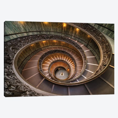 Double Spiral (Rome, Vatican Museums) Canvas Print #CNS33} by Chano Sánchez Canvas Artwork
