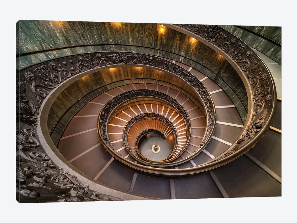 Double Spiral (Rome, Vatican Museums) by Chano Sánchez 1-piece Canvas Print