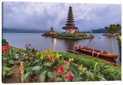 Floating On The Lake (Bali, Indonesia) Canvas Art Print - Pagodas