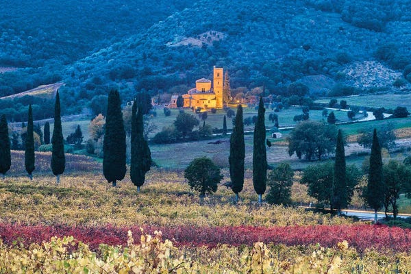 Chano Sánchez: Autumnal Abbey (Tuscany, Italy) by Chano Sánchez
