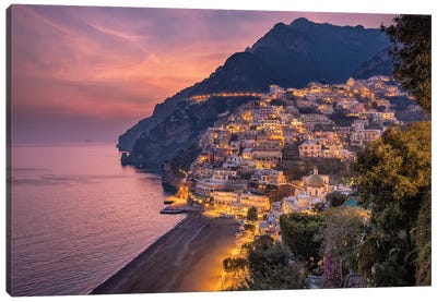 Glamour Over The Cliffs (Positano, Italy) Canvas Art Print - Amalfi Coast