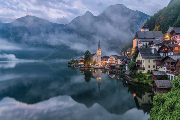 Coastal Villages & Towns: Between Light And Darkness (Hallstatt, Austria) by Chano Sánchez