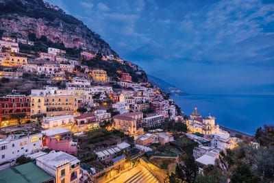 Mediterranean Jewel (Positano, Italy) by Chano Sánchez framed canvas print